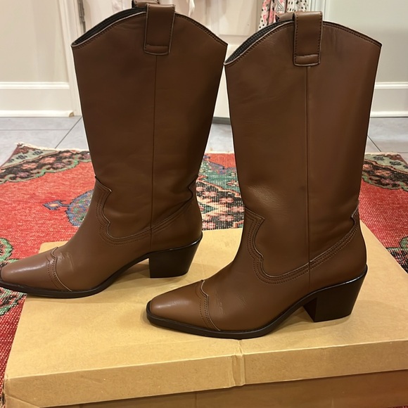 NIB Dakota Square Toe Leather Western Boots - Picture 9 of 11